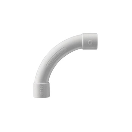 Curva de radio estrecho para tubería rígida, recomendado para cables de datos, PVC Auto-extinguible, de 20 mm