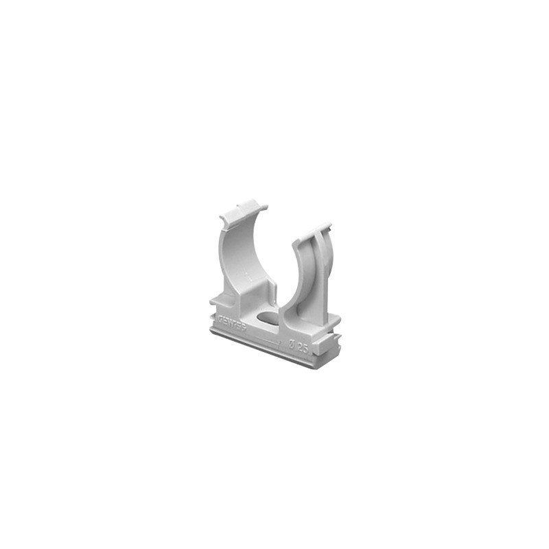 Soporte de presión (Abrazadera), PVC Auto-extinguible, abierto para tubería de 16 mm