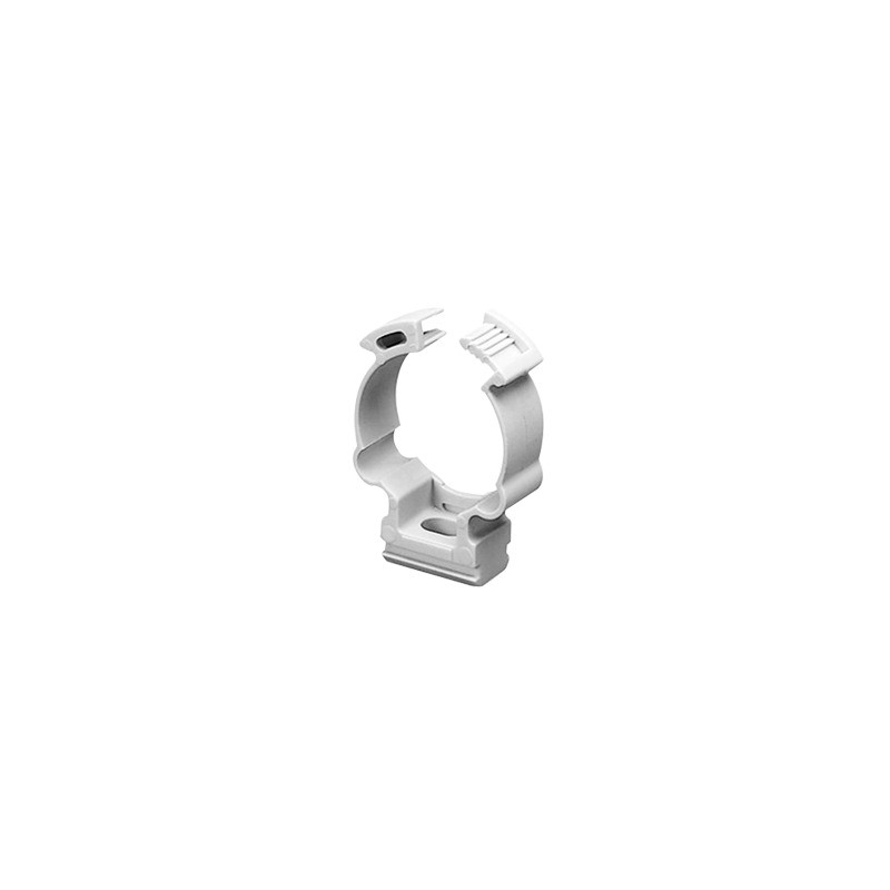 Soporte de collar (Abrazadera), PVC Auto-extinguible, cerrado para tubería de 16 mm