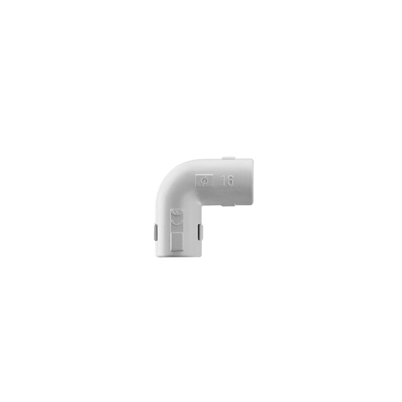 Unión en "L" (Codo) para tubería rígida, recomendado para cable eléctrico, PVC Auto-extinguible, de 25 mm