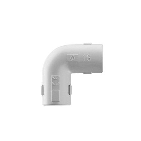 Unión en "L" (Codo) para tubería rígida, recomendado para cable eléctrico, PVC Auto-extinguible, de 25 mm