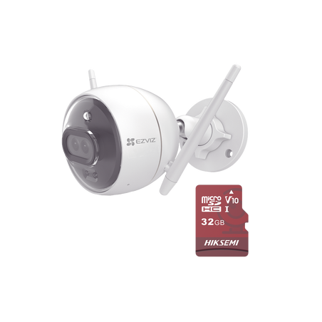 Kit de Camara WiFi y Memoria Micro SD / Incluye 1 Pieza C3X y 1 Memoria MicroSD 32GB / Audio de Dos Vías / Colores en Oscurid...