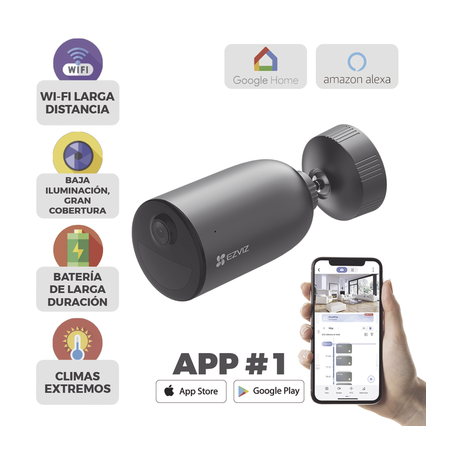 Cámara IP Inalámbrica Con Batería Recargable (Cero Cables) / 2K (3 Megapixel) / Micro SD / Detección Humana / Colores en Oscu...