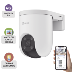 Cámara PT / 3 Megapixel / Lente 4 mm / Visión Nocturna a Color / 4G Multicarrier / Giro 360° / Audio de Dos Vías / Preset / S...