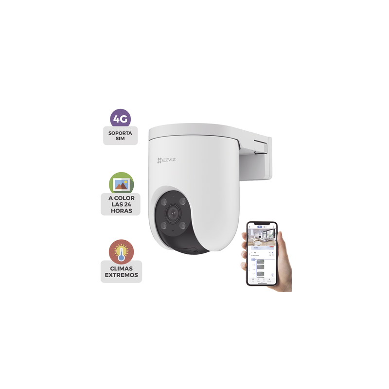 Cámara PT / 3 Megapixel / Lente 4 mm / Visión Nocturna a Color / 4G Multicarrier / Giro 360° / Audio de Dos Vías / Preset / S...