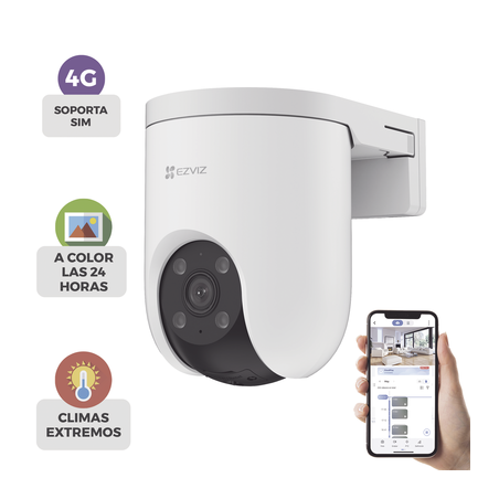 Cámara PT / 3 Megapixel / Lente 4 mm / Visión Nocturna a Color / 4G Multicarrier / Giro 360° / Audio de Dos Vías / Preset / S...