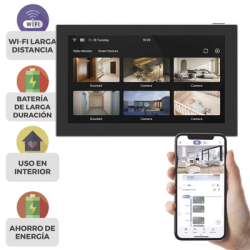 Pantalla Inalámbrica / Con Batería Recargable 4600mAh / Wi-Fi / Ideal Para Escritorio o Pared  / Vista en Vivo de Cámaras EZV...