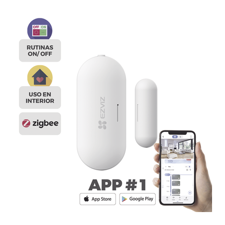 Contacto Magnético Inalambrico / Para Hub CS-A3 / Compatible con Kit de Alarmas EZVIZ CS-B1 / Uso en Interior / Protocolo Zig...