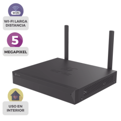 NVR Inalámbrico (WiFi) de 8 Canales IP / Admite Cámaras hasta 5 Megapixel (3K) / Salidas HDMI y VGA  / H.265 / Almacenamiento...