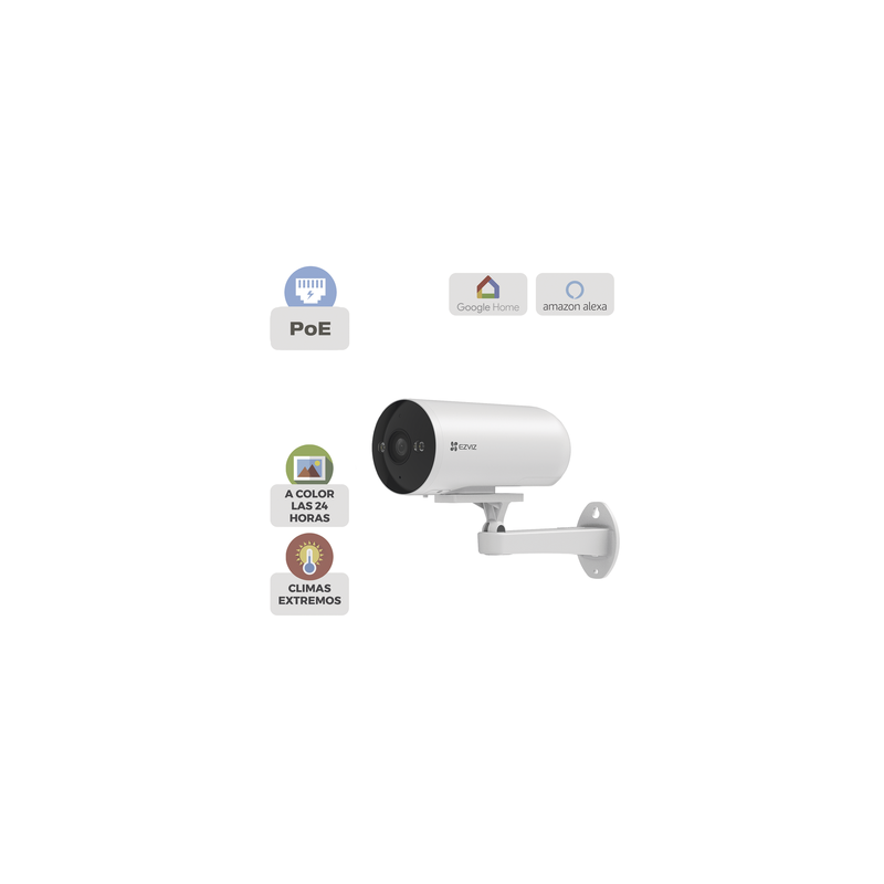 Cámara IP Exterior PoE / Color Night Vision / 3 Megapixel (2K) / AI Detección Humana y Vehiculos / H.265 / Vision Nocturna a ...