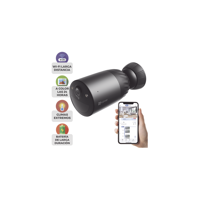 Cámara WIFI / 4K / Batería Recargable Compatible con Panel Solar CS-CMTSOLARPANEL-E/ 2.8mm / Conector Tipo C / Audio Dos Vías...