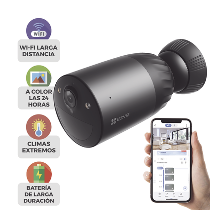 Cámara WIFI / 4K / Batería Recargable Compatible con Panel Solar CS-CMTSOLARPANEL-E/ 2.8mm / Conector Tipo C / Audio Dos Vías...