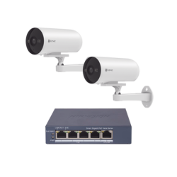 Kit de cámaras PoE Para Uso en Exterior / PoE Estandar Af / 2 piezas CS-H5/3MP/ 1 Pieza de Switch DS-3E1505P-EI/M / Vision No...
