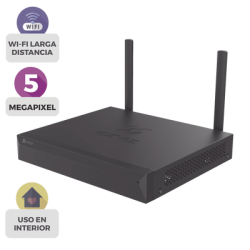NVR 3K (5 Megapixel)  / Para 4 Cámaras / 2 antenas Wi-Fi / Compresión H.265 / Almacenamiento hasta 8TB / Salida HDMI-VGA / Co...