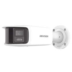 [FlexVu] [PROTECCIÓN ACTIVA] Bala IP Panorámica 8 Megapixel (4K) / 2 Lentes 4 mm (180°) / Imagen a Color 24/7 (ColorVu) / PoE...