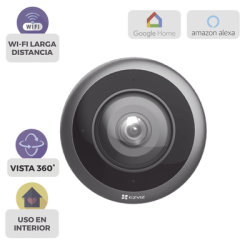 Cámara WiFi Panorámica Fisheye 360° / Resolución 3K+  / Visión Nocturna IR 10m / Detección IA Humana / Doble Banda 2.4-5GHz /...