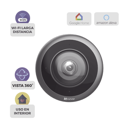 Cámara WiFi Panorámica Fisheye 360° / Resolución 3K+  / Visión Nocturna IR 10m / Detección IA Humana / Doble Banda 2.4-5GHz /...