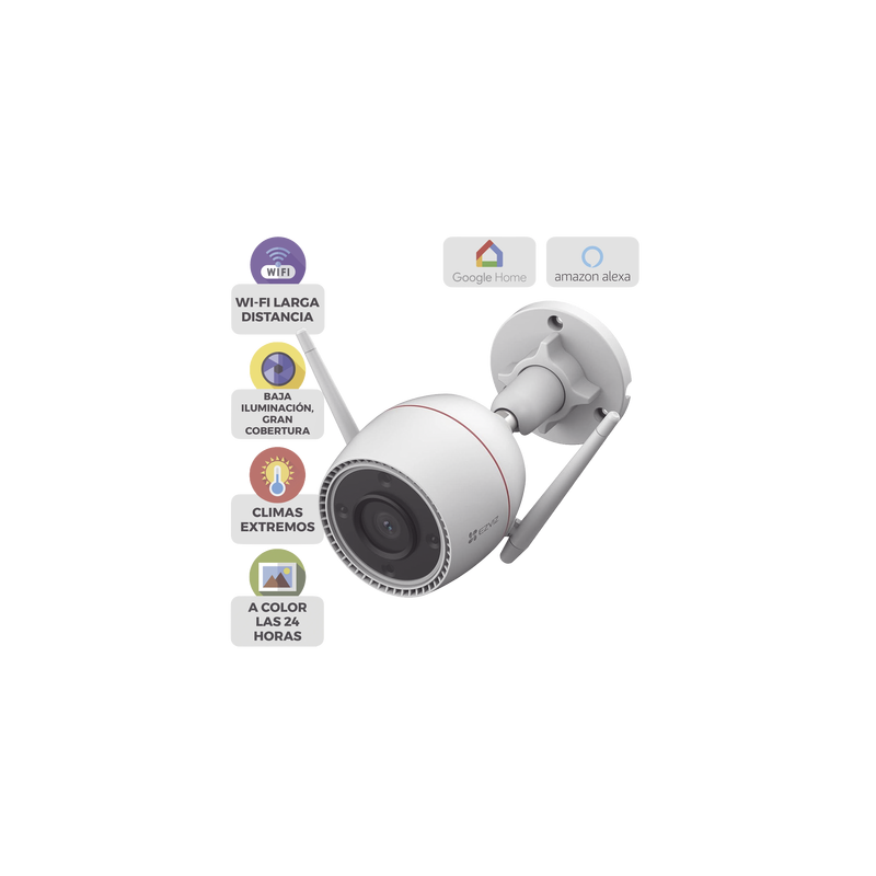 Cámara Wi-Fi / 5 Megapixel (3k) / Detección IA Personas-Vehiculos / Visión Nocturna Color / Audio Bidireccional / Alarma con ...