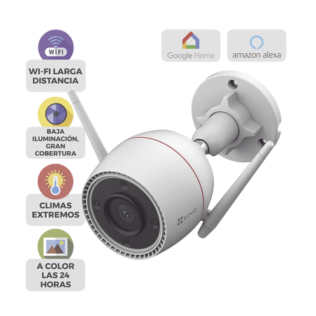 Cámara Wi-Fi / 5 Megapixel (3k) / Detección IA Personas-Vehiculos / Visión Nocturna Color / Audio Bidireccional / Alarma con ...