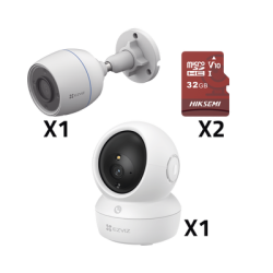 Kit de cámaras WiFi / Incluye 1 pieza CS/H6C/5MP  Para Uso en Interior / 1 pieza CS-H3C Para Uso en Exterior / 1 PZA Micro SD...