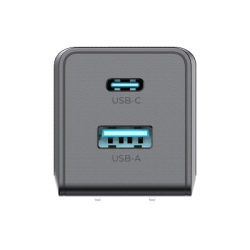 Cargador PRO USB-A / USB-C a C / Tecnología GaN (Nitruro de Galio / Fast-Charging / Potencia 60W / Velocidad Transferencia 48...
