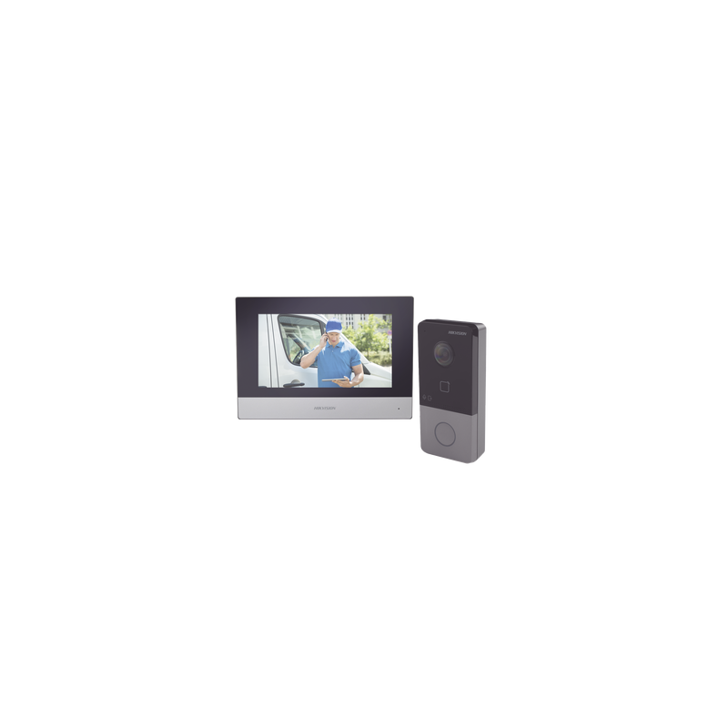 Kit de Videoportero IP Poe Estandar con llamada a App de Smartphone (HikConnect) / Apertura con tarjeta MIFARE / Frente de ca...