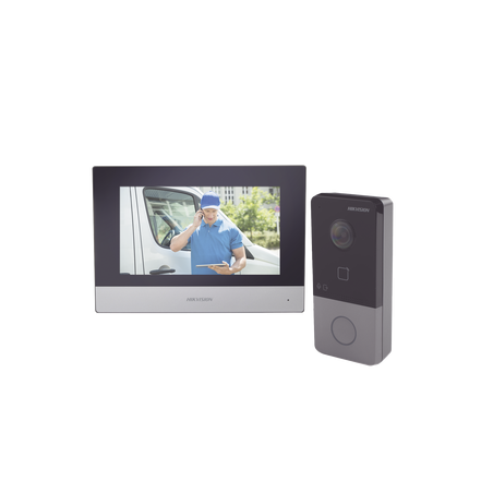 Kit de Videoportero IP Poe Estandar con llamada a App de Smartphone (HikConnect) / Apertura con tarjeta MIFARE / Frente de ca...