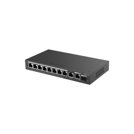 Switch Administrable con 8 puertos Gigabit PoE, 2 Uplinks Gigabit (1 SFP), gestión gratuita desde la nube