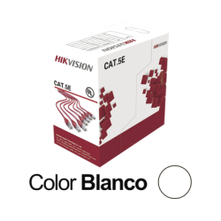 Bobina de Cable UTP 305 Metros (1000 Pies) / Cat5E (24 AWG) / Color Blanco / PVC (CM) / Uso en Interior / 100% Cobre / Aplica...