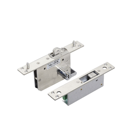 Cerradura eléctrica para puertas corredizas tipo gancho / apertura con llave ambos lados / Abierto en caso de falla/ IP65