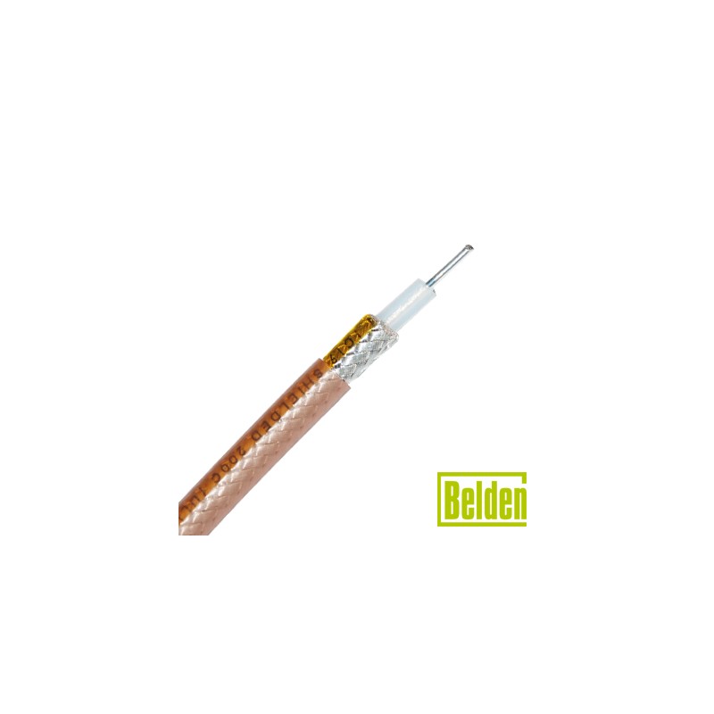 Cable RG142 con blindaje de doble malla con baño de plata 96%, aislamiento de TFE-Teflón.