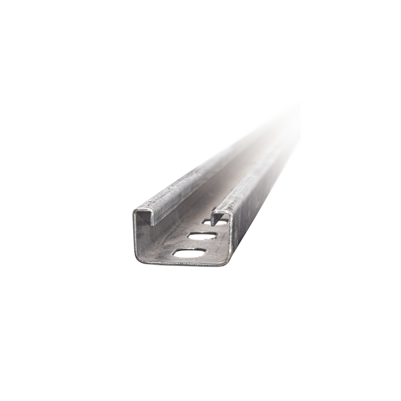 Unicanal perforado 4x2, 3000 mm, con acabado Electro Zinc
