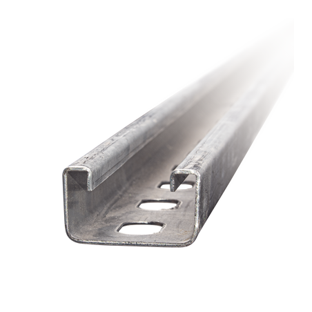 Unicanal perforado 4x2, 3000 mm, con acabado Electro Zinc
