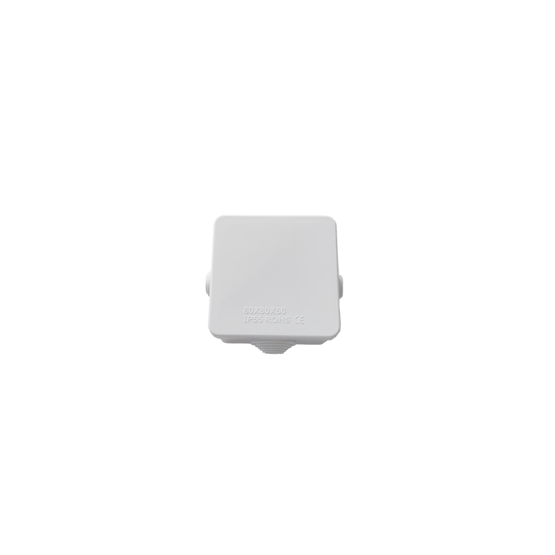 Caja de Conexiones Impermeable IP55 con 4 Entradas, 80 x 80 x 50 mm, para Instalaciones Industriales, Comerciales y Residenci...