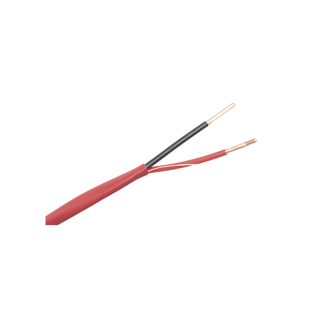 Alambre de Alarma contra Incendios - Bobina de 305 Metros (1000 Pies): 2 x 18 AWG, Rojo, Tipo FPLR, (UL) FT4, Ideal para Sist...