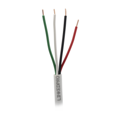 Bobina de 305 Metros (1000 Pies) / Alambre de Cobre 4 x 18 AWG / Color Blanco / CM / Para Sistemas de Seguridad y Alarmas