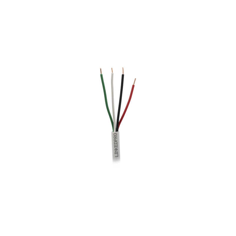 Bobina de 305 Metros (1000 Pies) / Alambre de Cobre 4 x 18 AWG / Color Blanco / CM / Para Sistemas de Seguridad y Alarmas