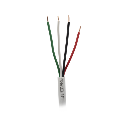 Bobina de 305 Metros (1000 Pies) / Alambre de Cobre 4 x 18 AWG / Color Blanco / CM / Para Sistemas de Seguridad y Alarmas