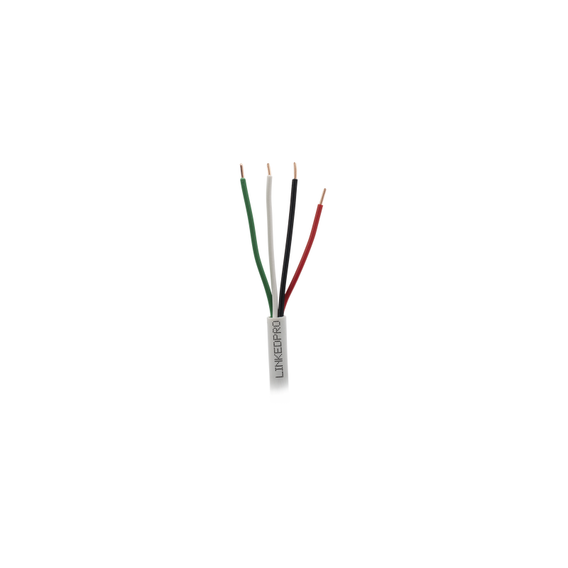 Bobina de Cable 305 Metros (1000 Pies): 4 x 22 AWG, Color Blanco, CM, Para Sistemas de Seguridad y Alarmas