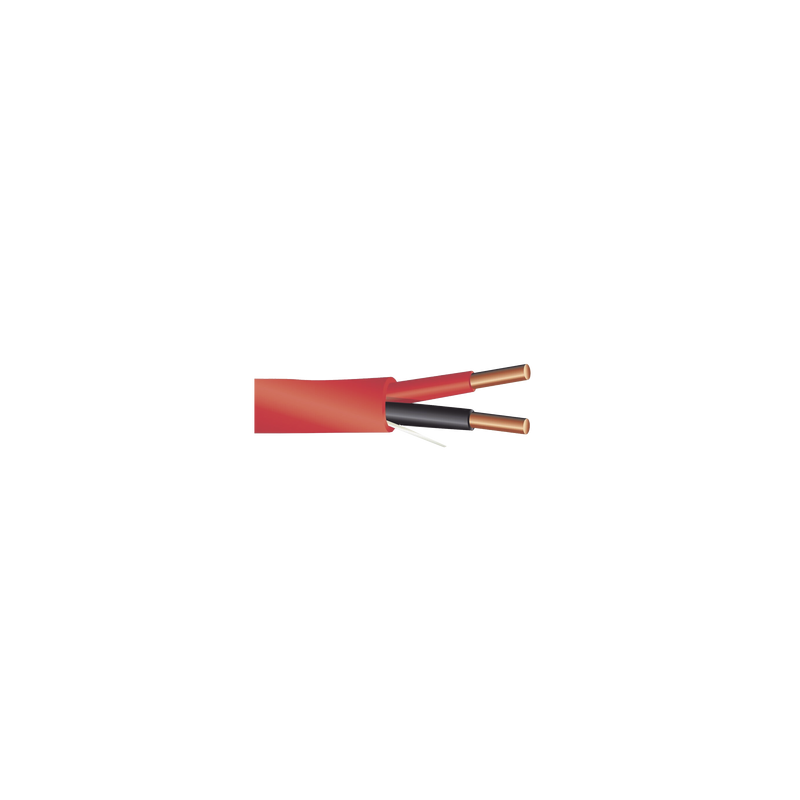 Alambre de Alarma contra Incendios - Bobina de 305 Metros (1000 Pies): 2 x 14 AWG, Rojo, Tipo FPLR, (UL) FT4, Ideal para Sist...