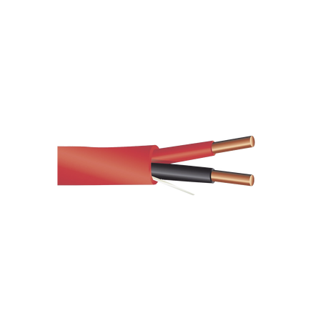 Alambre de Alarma contra Incendios - Bobina de 305 Metros (1000 Pies): 2 x 14 AWG, Rojo, Tipo FPLR, (UL) FT4, Ideal para Sist...