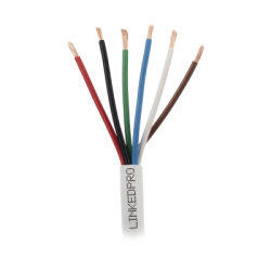 Bobina de 305 Metros (1000 Pies) / Alambre de cobre / 6 x 18 AWG / Color Blanco / CMR / Para Sistemas de Seguridad y Alarmas