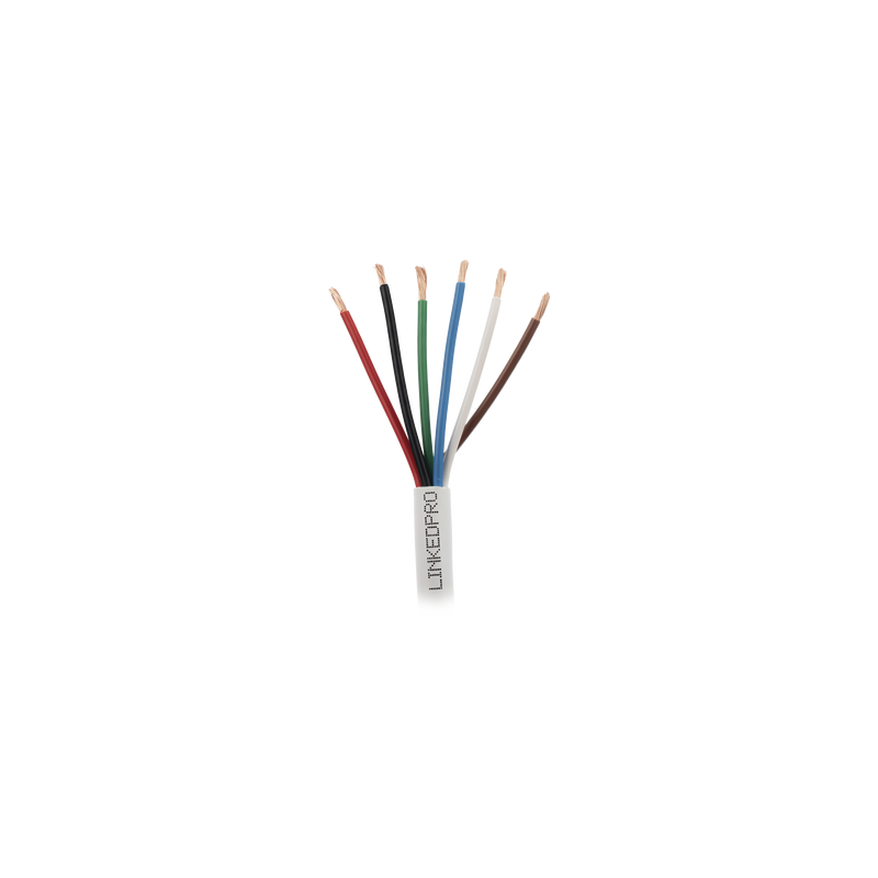 Bobina de 305 Metros (1000 Pies) / Alambre de cobre / 6 x 18 AWG / Color Blanco / CMR / Para Sistemas de Seguridad y Alarmas