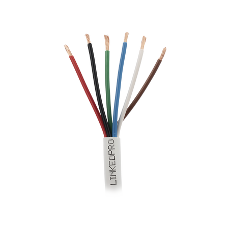 Bobina de 305 Metros (1000 Pies) / Alambre de cobre / 6 x 18 AWG / Color Blanco / CMR / Para Sistemas de Seguridad y Alarmas