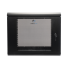 Gabinete de Pared de 9U con Puerta de Cristal Templado, 455 mm de Profundidad, Rack de 19'', Acero Reforzado Color Negro.