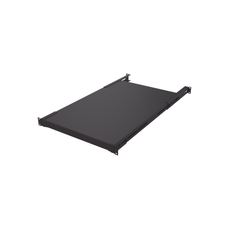 Charola Rackeable de profundidad ajustable para Soportar Equipos en Rack de 19 in, Doble Fijación, Color Negro, 3U