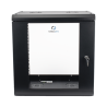 Gabinete de Pared de 12U con Puerta de Cristal Templado, 455 mm de Profundidad, Rack de 19'', Acero Reforzado Color Negro.