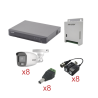 KIT TurboHD con Audio 1080p / DVR 8 Canales / 8 Cámaras Bala (exterior 2.8 mm) / Transceptores / Conectores / Fuente de Poder...