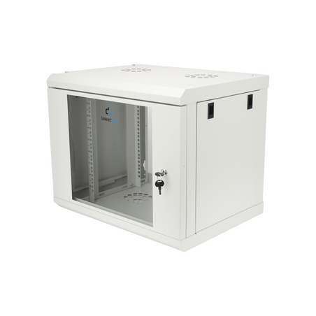 Gabinete de Pared de 9U con Puerta de Cristal Templado, 479.5 mm de Profundidad, Rack de 19'', Acero Reforzado Gris Mate