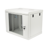 Gabinete de Pared de 9U con Puerta de Cristal Templado, 479.5 mm de Profundidad, Rack de 19'', Acero Reforzado Gris Mate